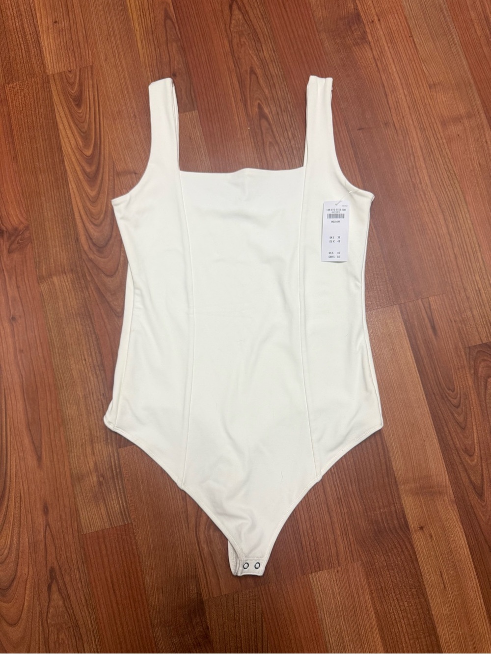 White Square Neck Bodysuit